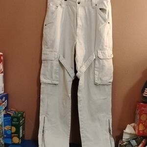 Men's White Cargo Pants